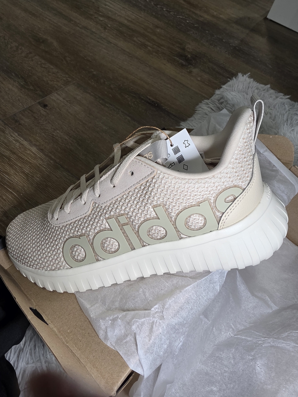 adidas Women's Knit Sneaker in Light Beige